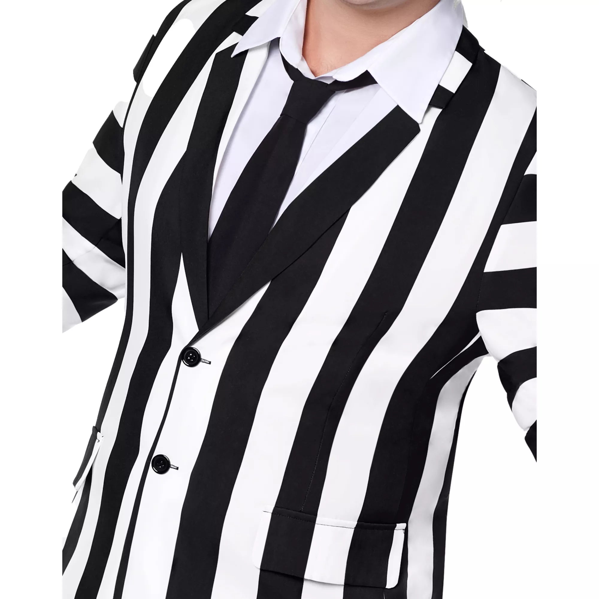 Adult Beetlejuice Striped Plus Size Suit