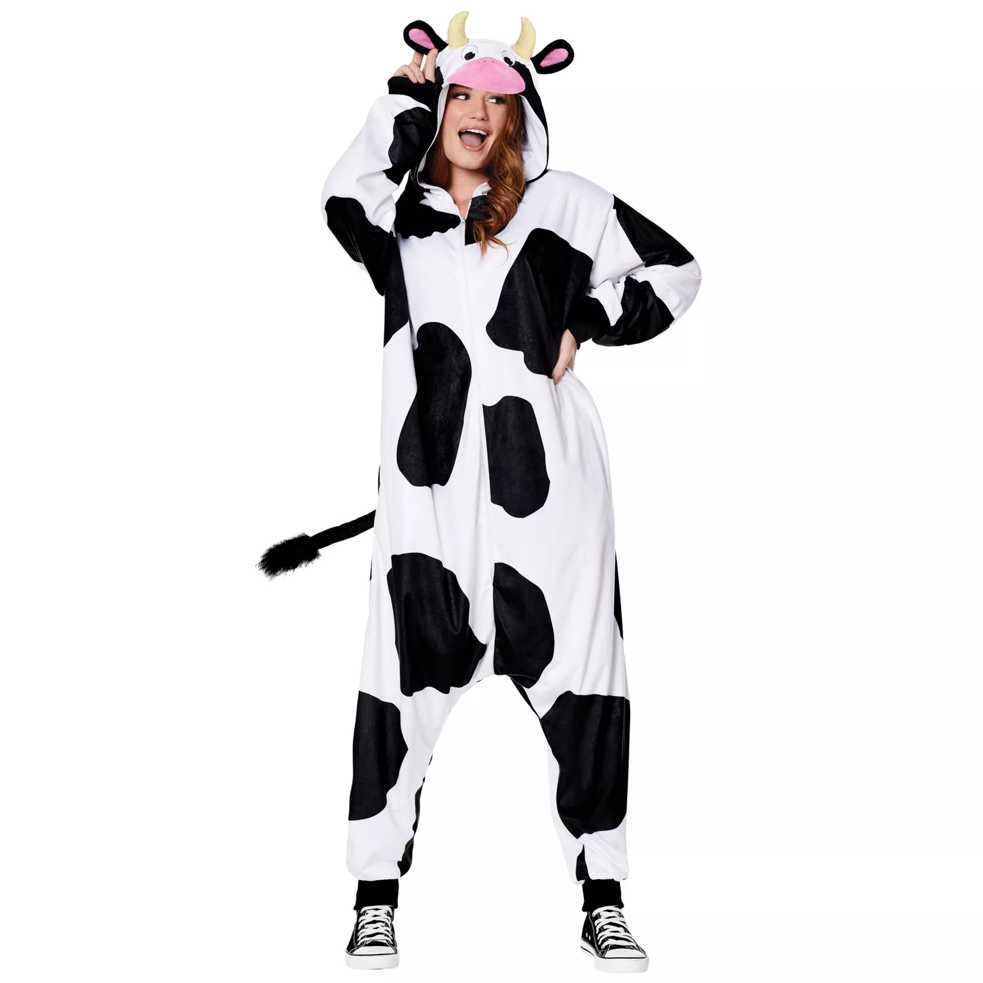Adult Cow Hooded Jumpsuit Costime